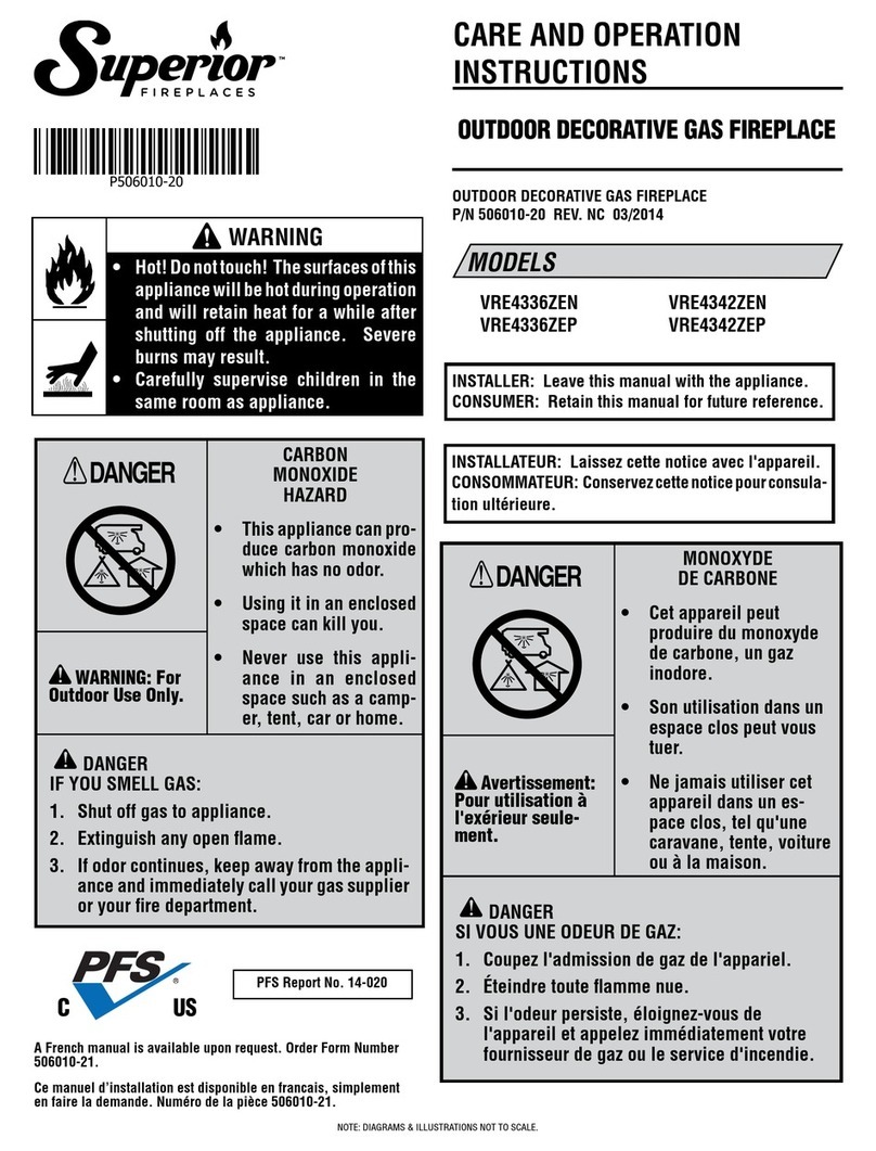 Superior VRE4336ZEN Care and operation instructions