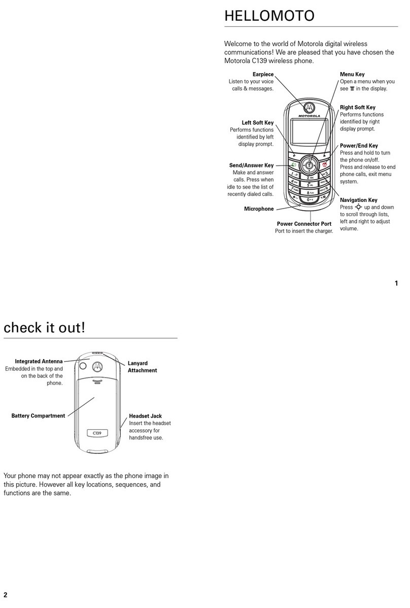 Motorola C139 - Cell Phone - GSM User manual