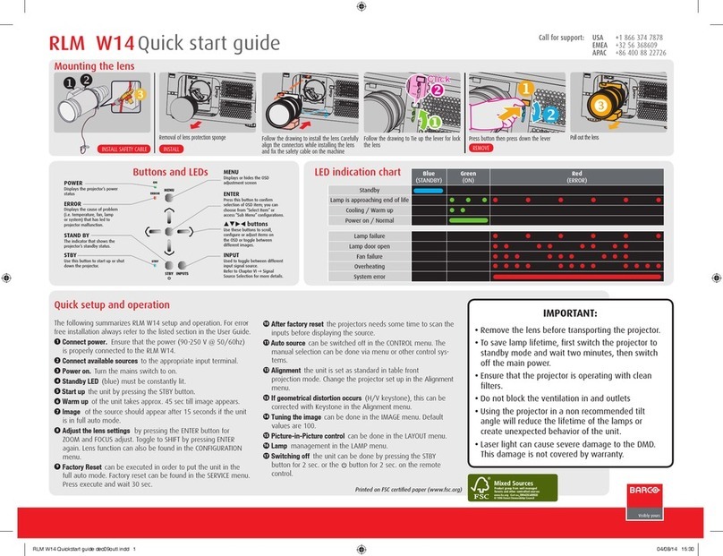 Barco RLM-W14 User manual Barco RLM-W14 User manual