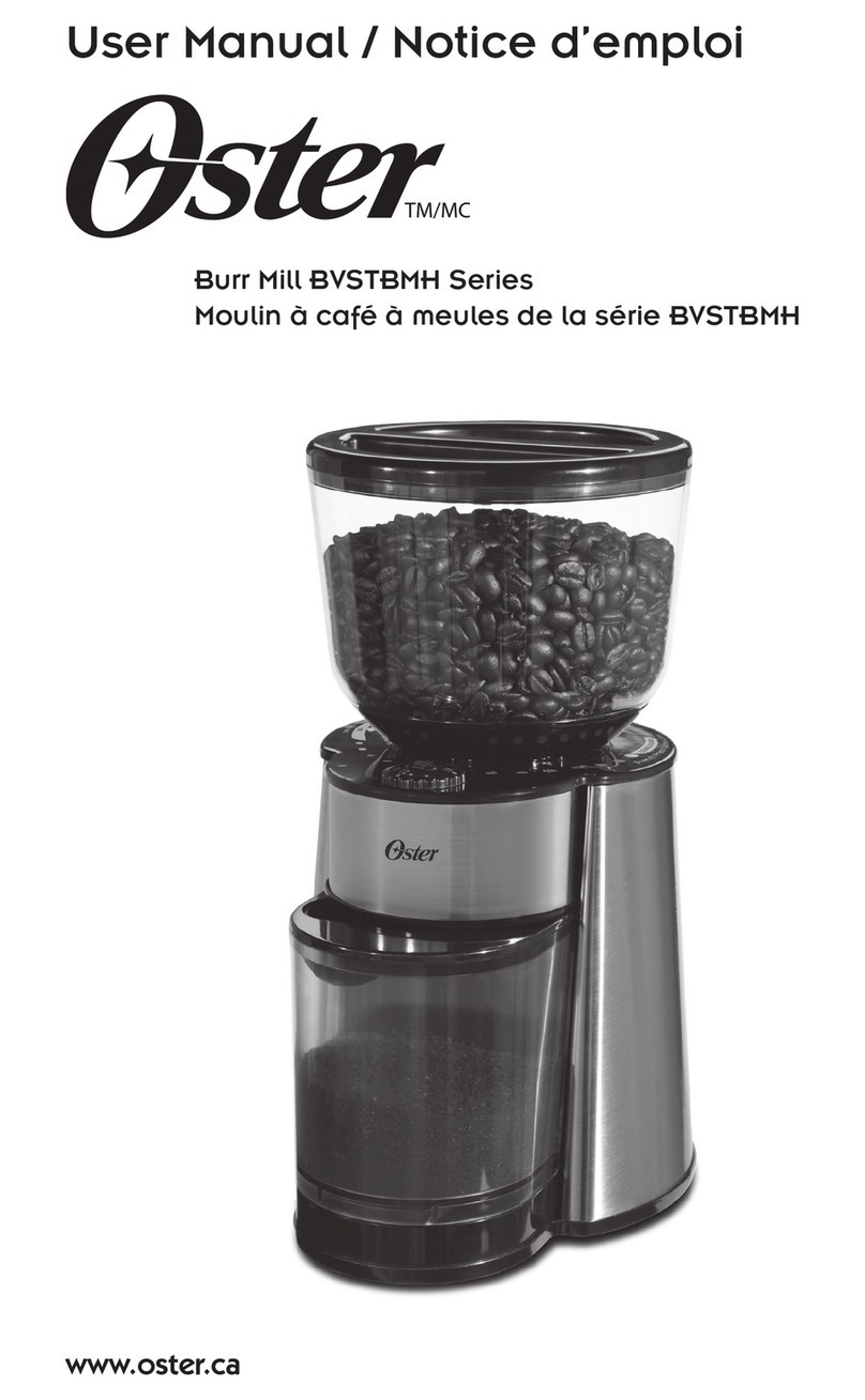 Oster Burr Mill BVSTBMH Series user manual