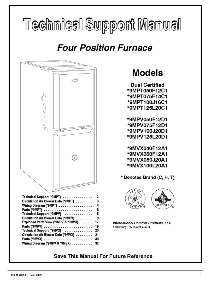 International comfort products *9MPT050F12C1 Technical support manual