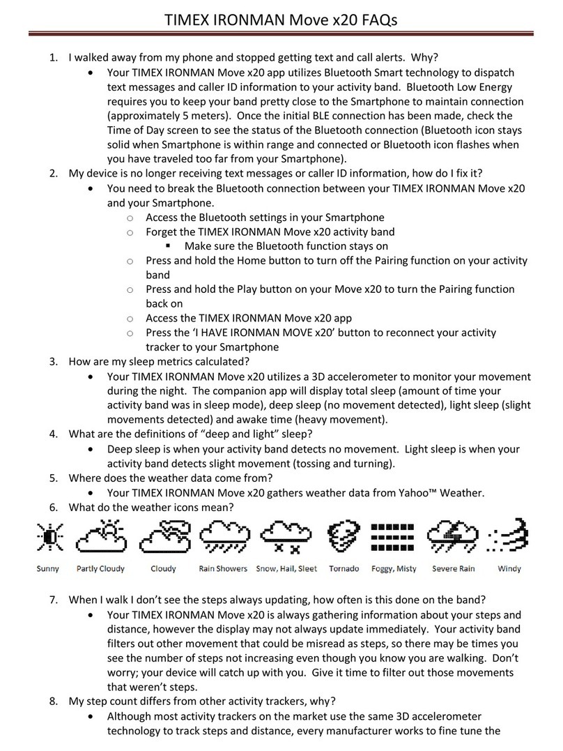 Timex IRONMAN Move x20 FAQs Installation guide