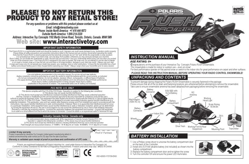 INTERACTIVE TOY CONCEPTS Rush pro instruction manual