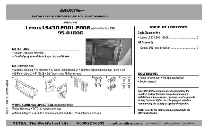 Metra Electronics 95-8160G installation instructions