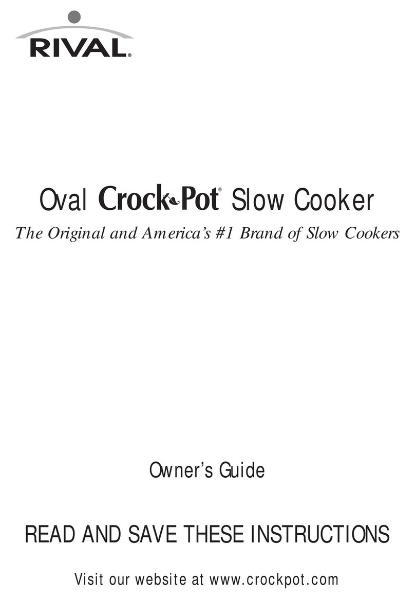 Rival Oval Crock-Pot owner's guide