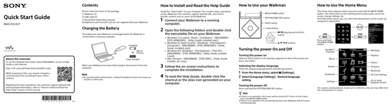 Sony WALKMAN NWZ-A15 User manual