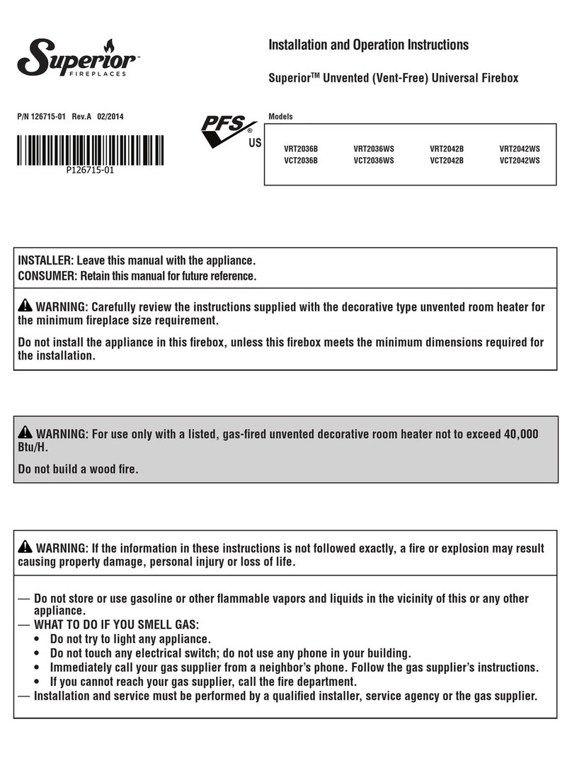Superior VRT2036B Installation and operation instructions Superior VRT2036B Installation and operation instructions