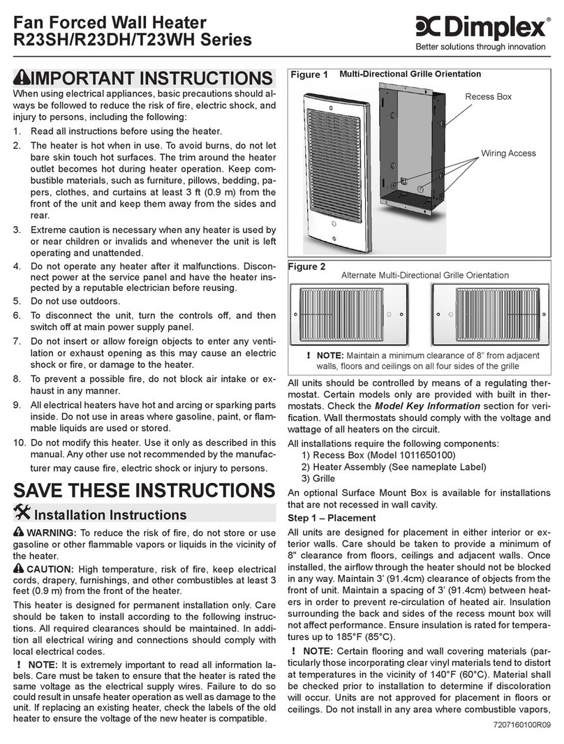 Dimplex R23SH Series User manual
