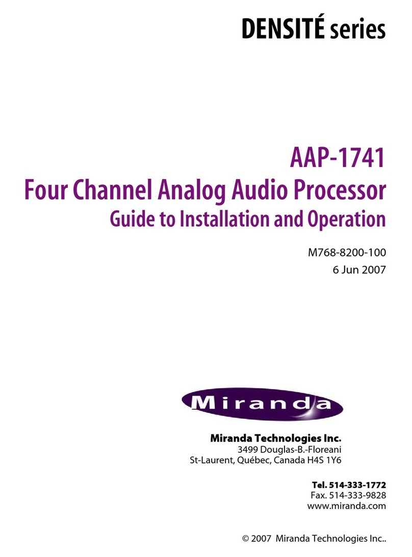 Miranda DENSITE AAP-1741 Guide to installation and operation
