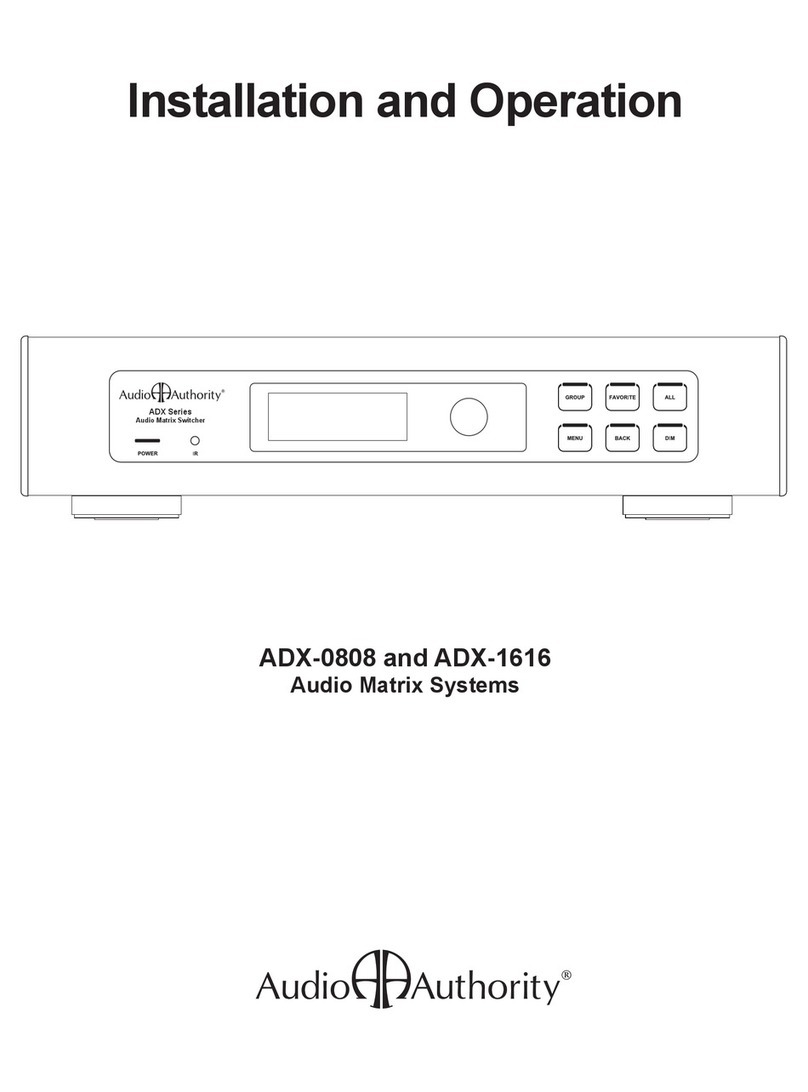 Audio Authority ADX-0808 Operating instructions