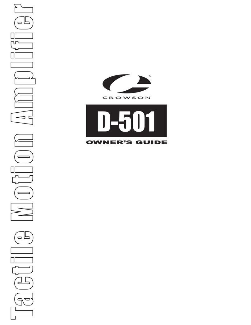 Crowson D-501 owner's guide