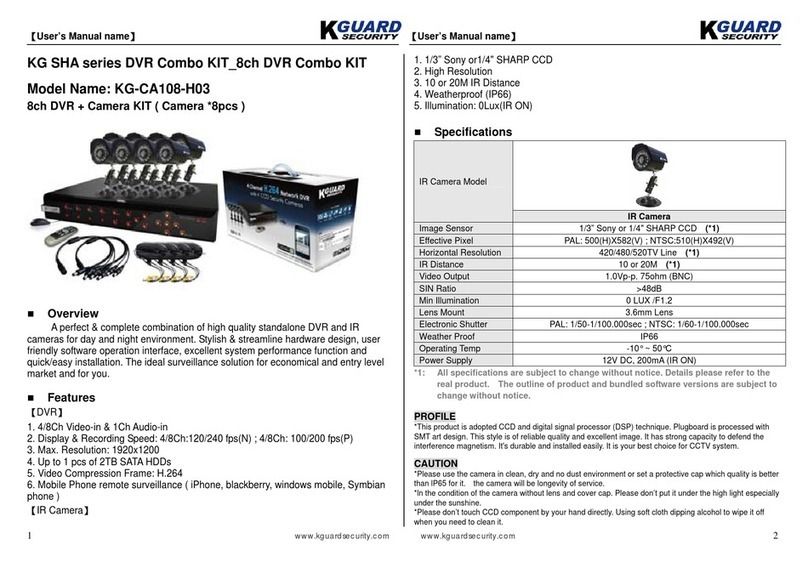 KGuard Security KG-CA108-H03 user manual