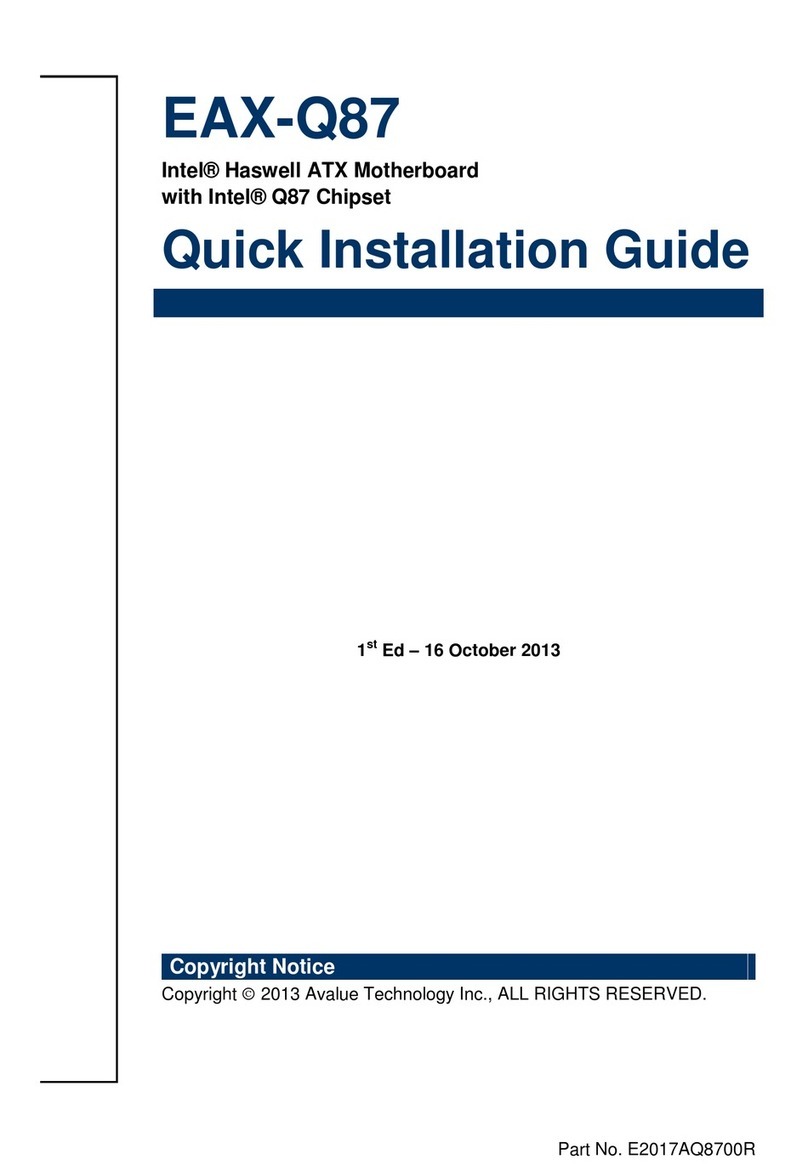 Avalue Technology EAX-Q87 User manual