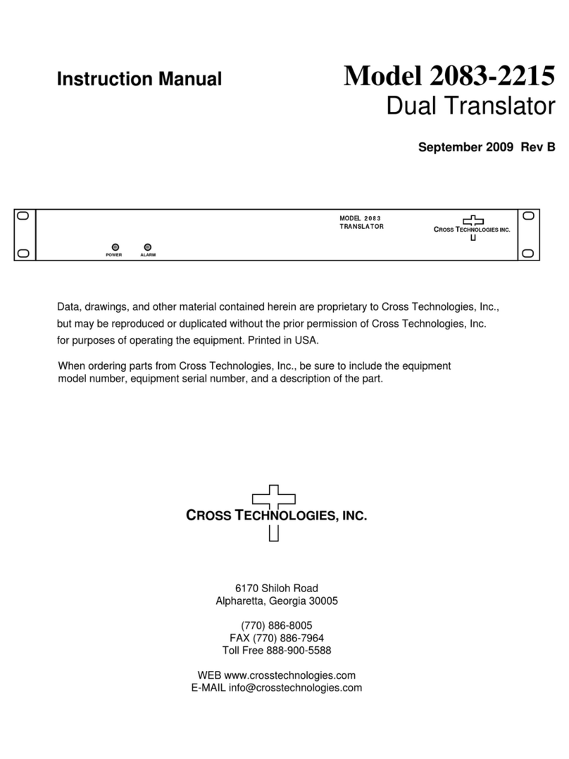 Cross Technologies 2083-2215 User manual Cross Technologies 2083-2215 User manual