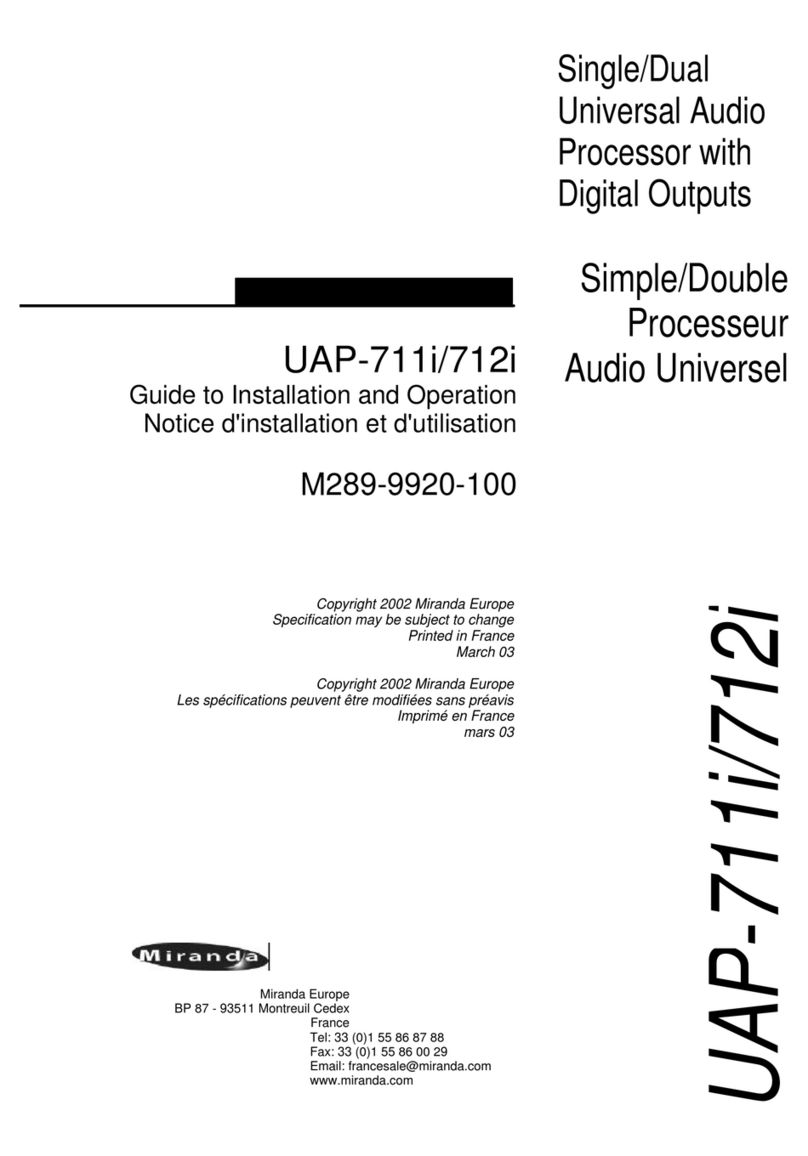 Miranda UAP-711i Installation and operation guide