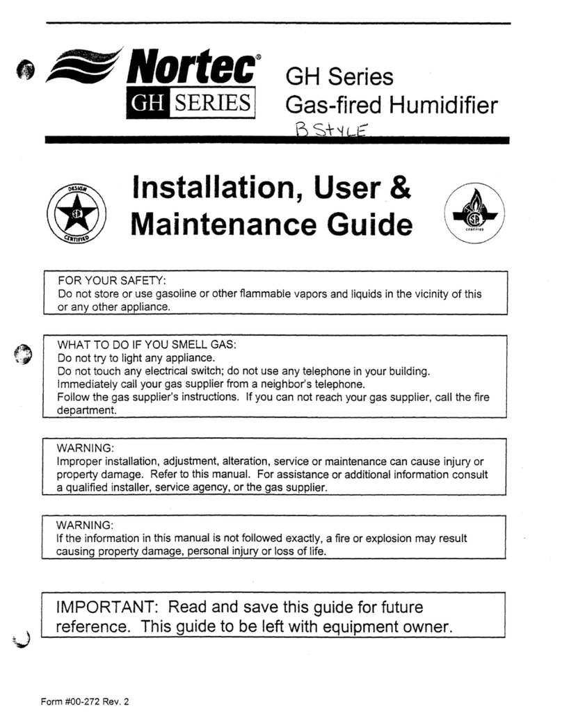 nor-tec Gas-fired Humidifier Operating instructions