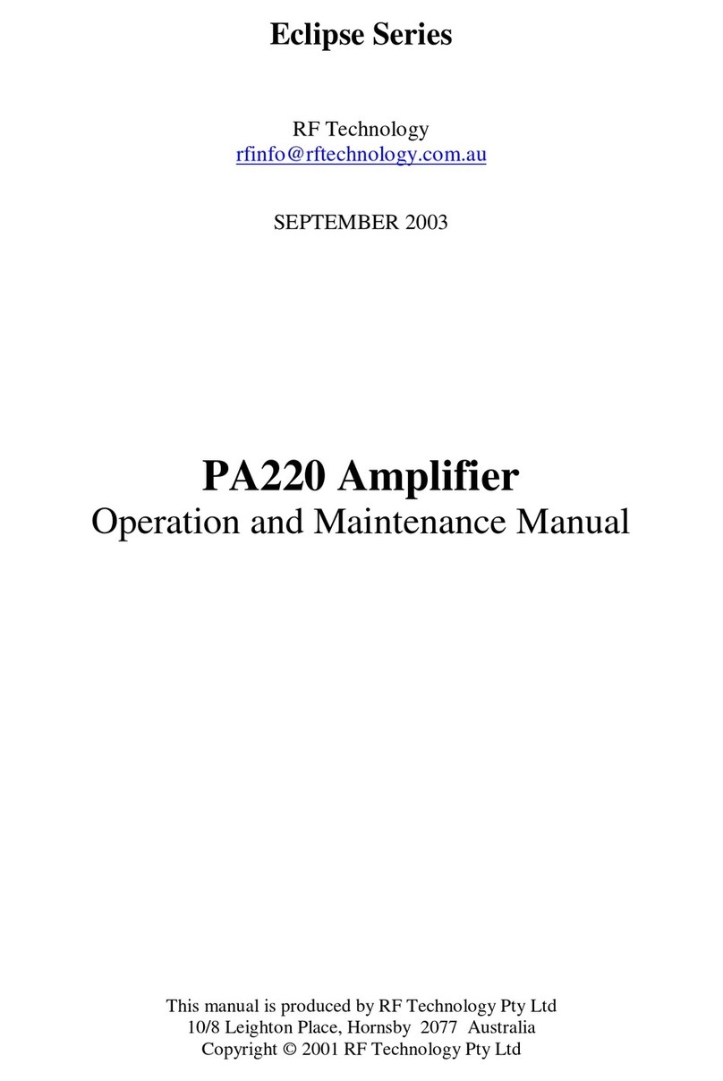 RF Technology Eclipse PA220 Operation and maintenance manual