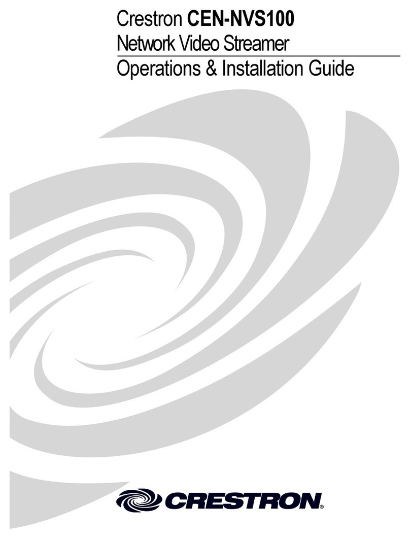 Crestron CEN-NVS100 Operations & installation guide