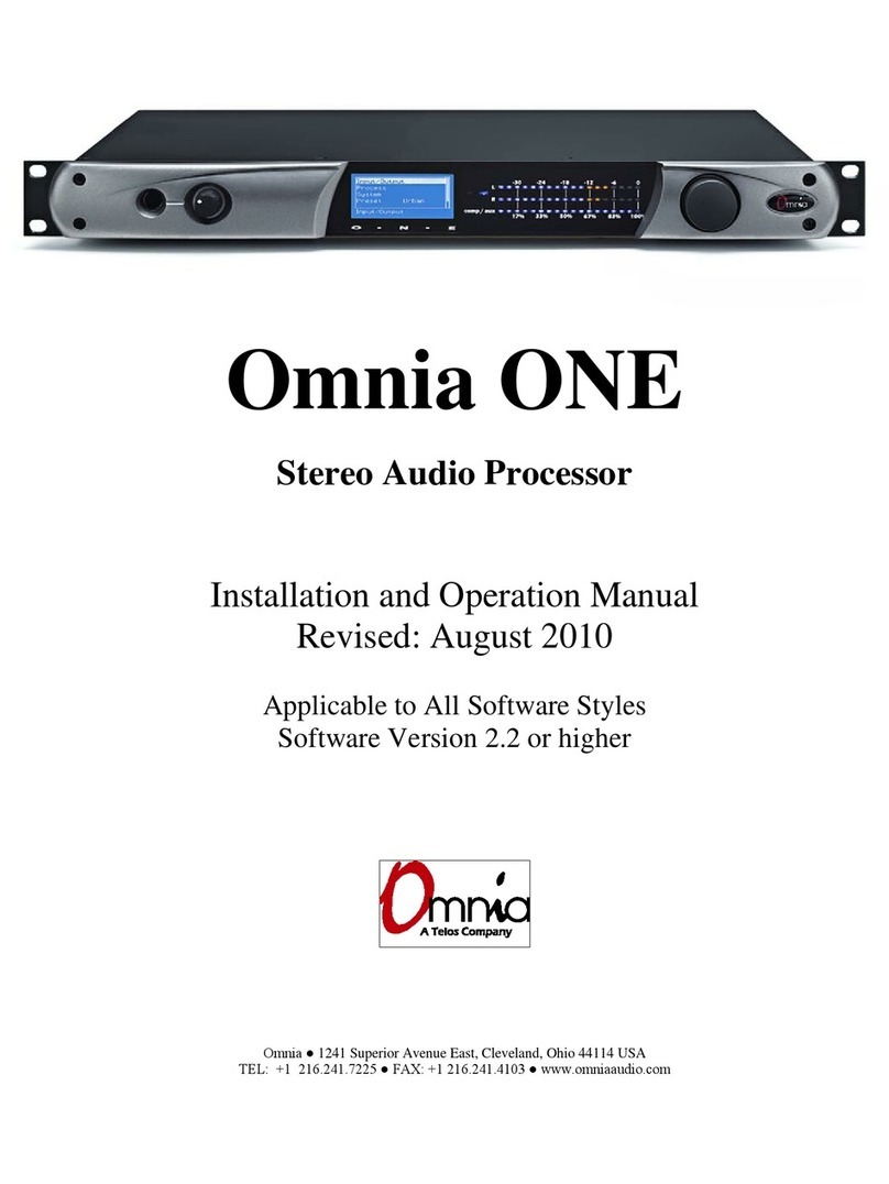 Omnia Stereo Audio Processor User manual