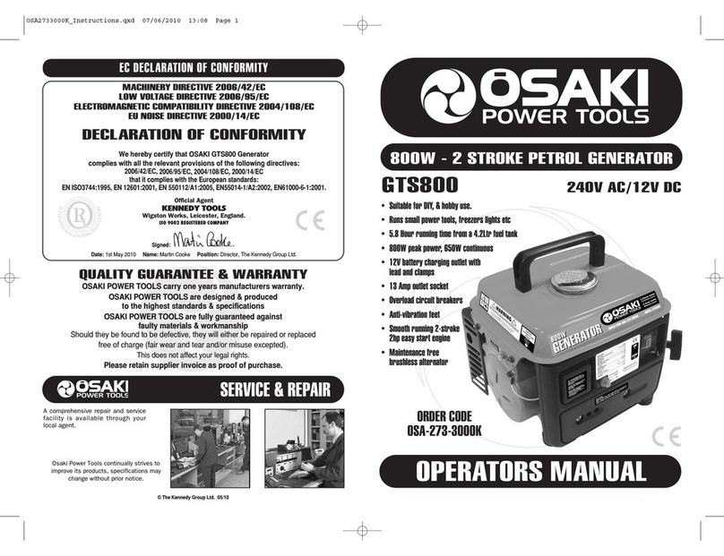 Osaki Power Tools GTS800 Operator's manual