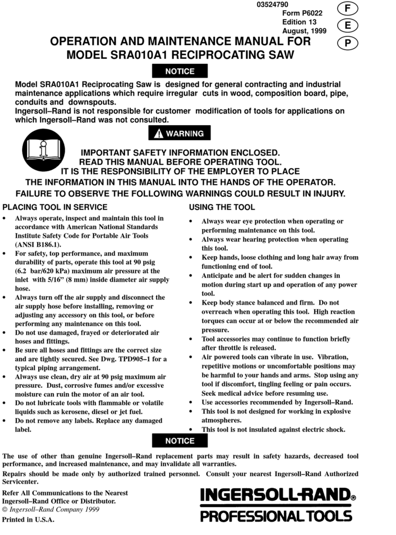Ingersoll-Rand SRA010A1 User manual