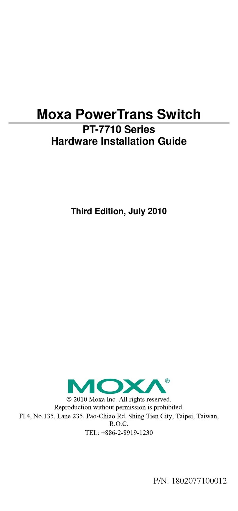 Moxa Technologies PT-7710 Series Manual Moxa Technologies PT-7710 Series Manual