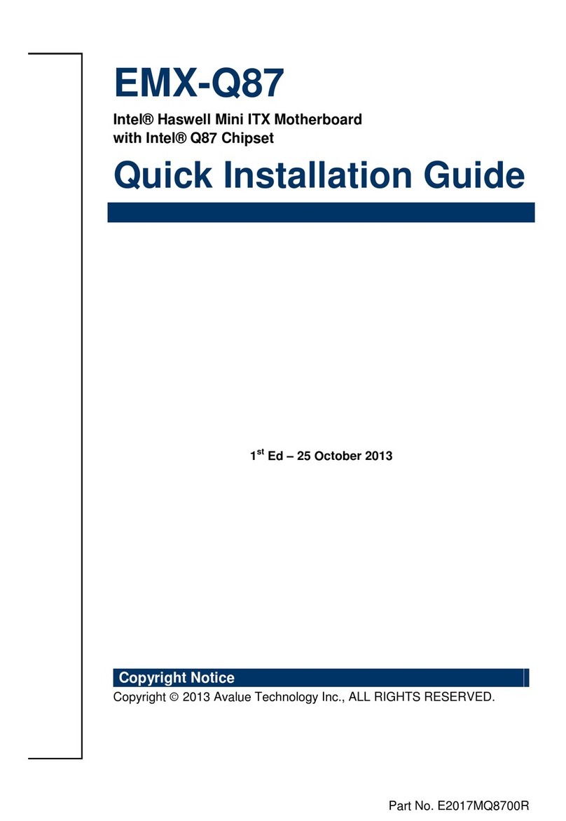 Avalue Technology EMX-Q87 Quick installation guide