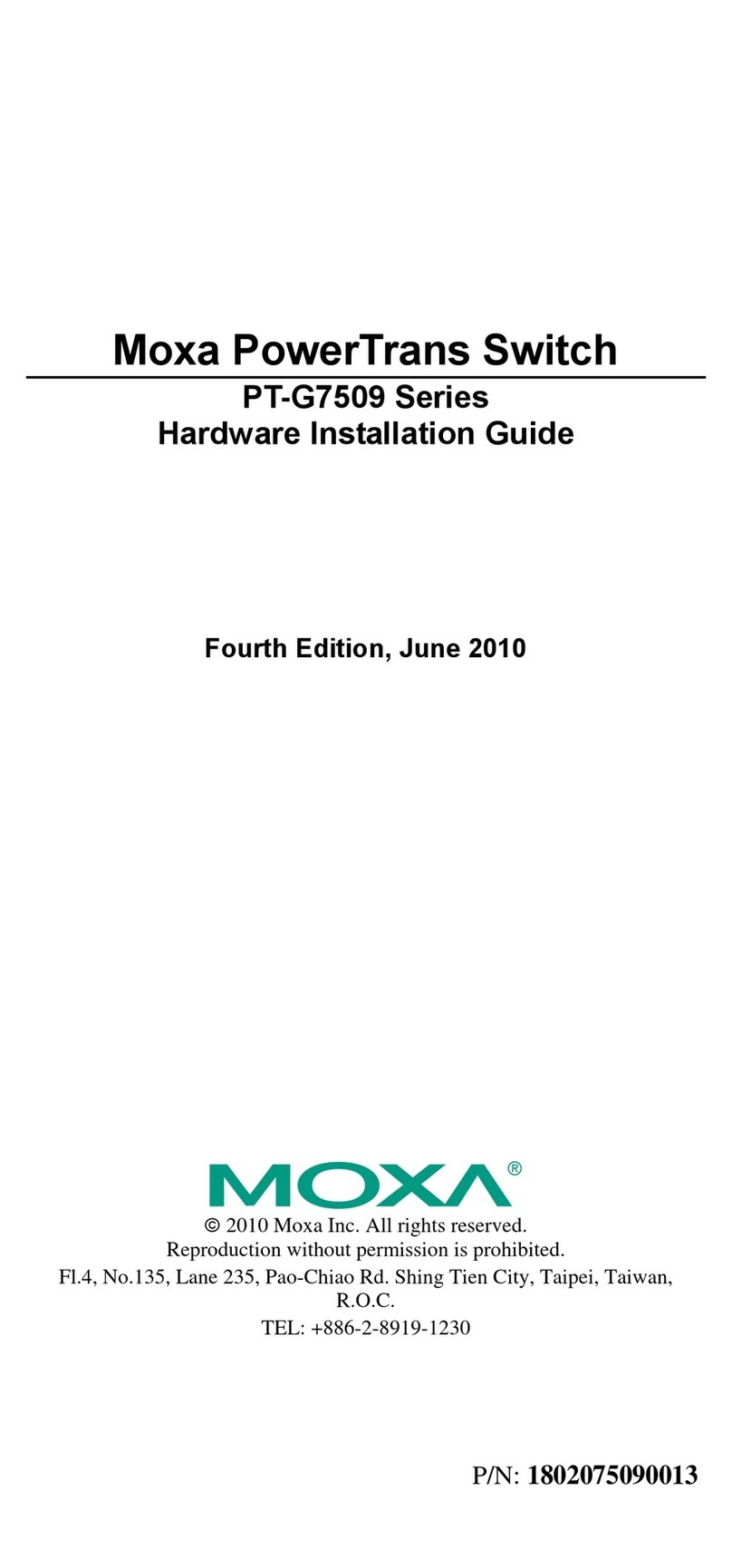 Moxa Technologies PT-G7509 Manual