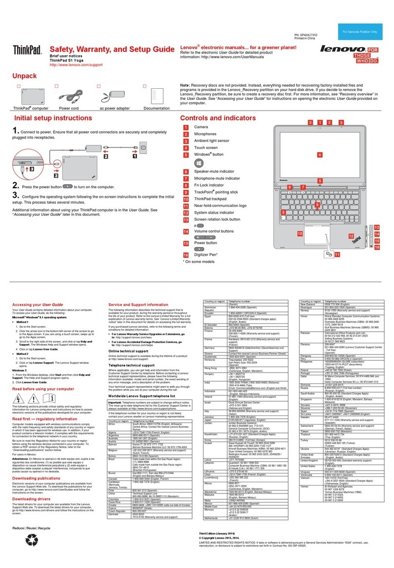 Lenovo Thinkpad s1 yoga User manual