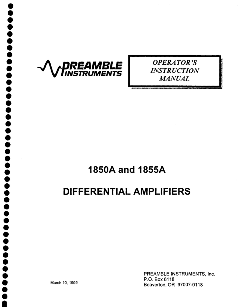 Preamble Instruments 1850A Operator's instruction manual