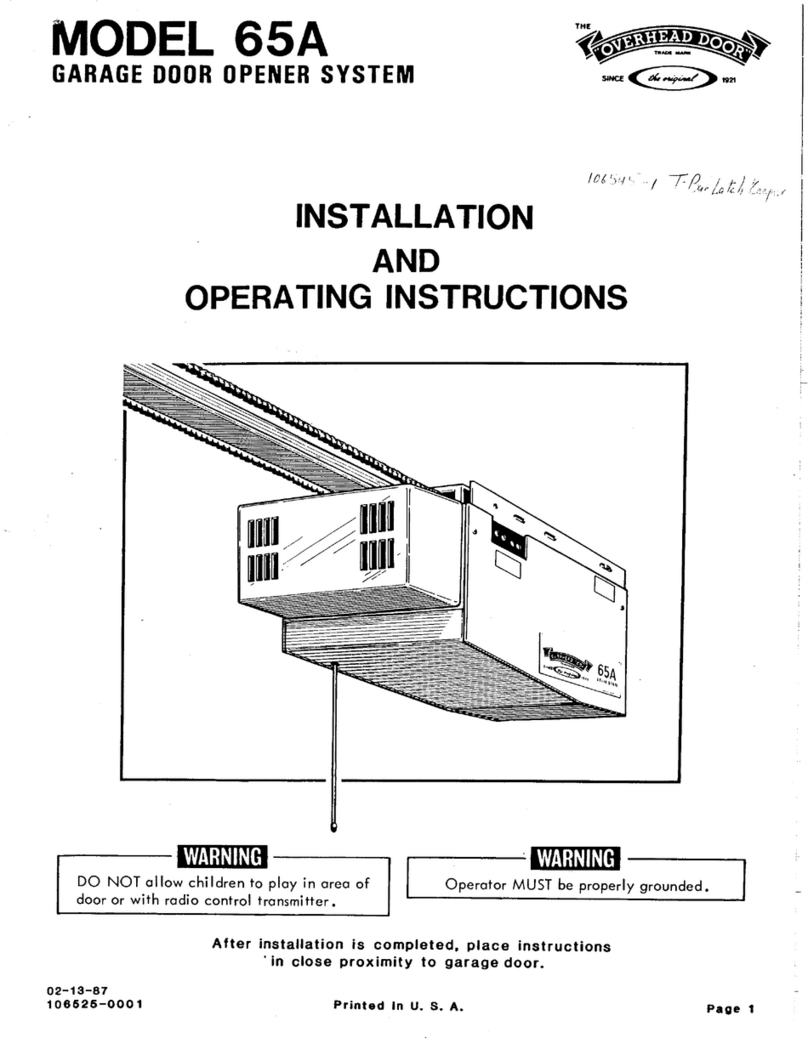 Overhead door 65A Installation and operating instructions
