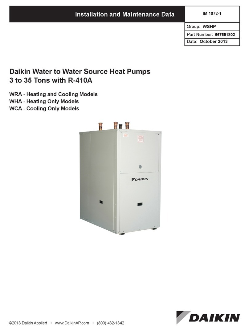 Daikin WRA Installation and maintenance data