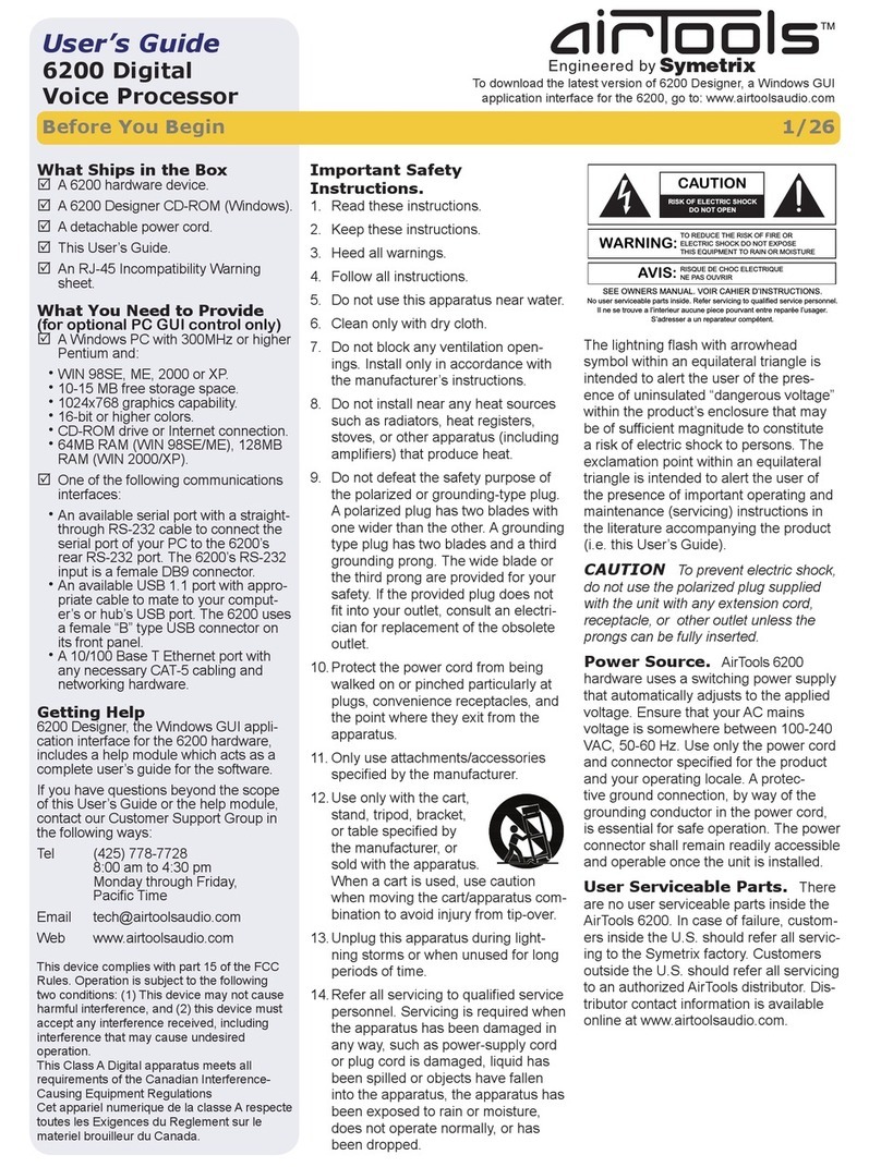 Symetrix airTools 6200 user guide