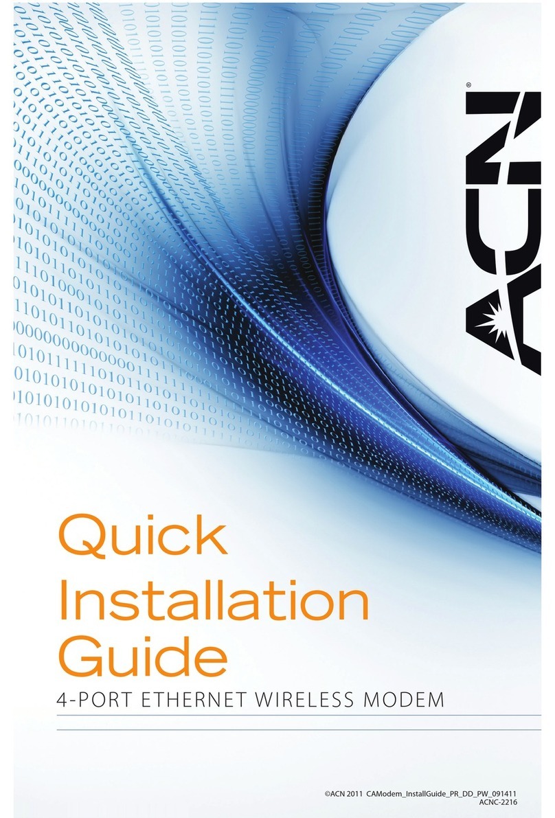 ACN 4-POR T E THERNE T WIRELESS MODEM Quick installation guide