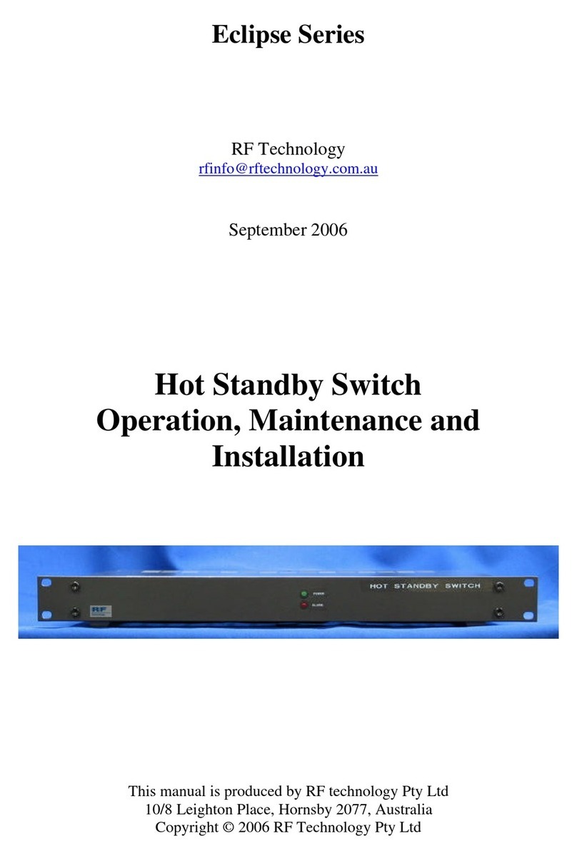 RF Technology Eclipse Series Operation, maintenance and installation manual