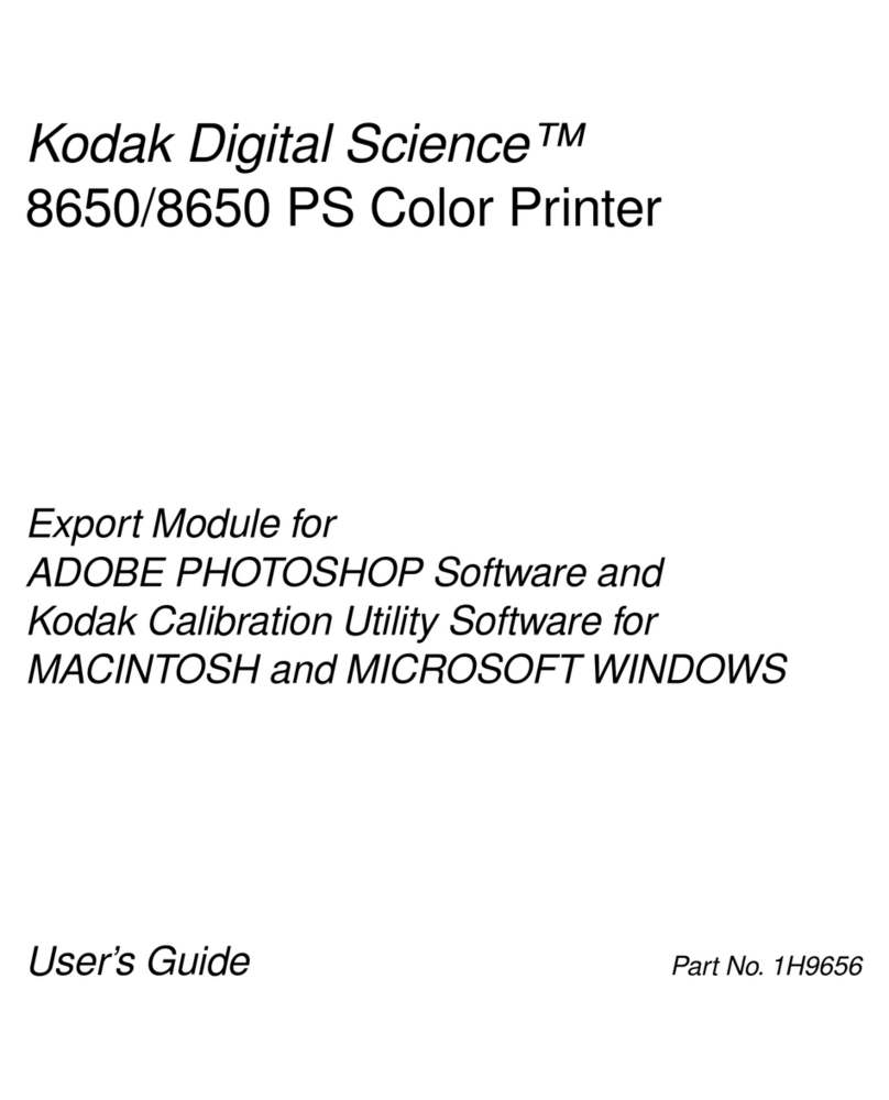 Kodak DIGITAL SCIENCE 8650 PS COLOR PRINTER User manual