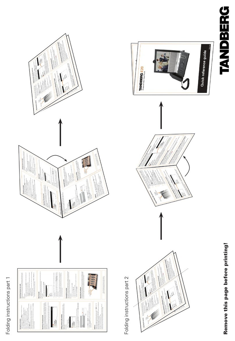 TANDBERG E20 Quick reference guide
