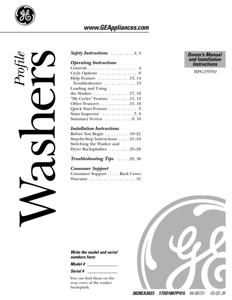 GE Profile WPGT9350 Operating instructions