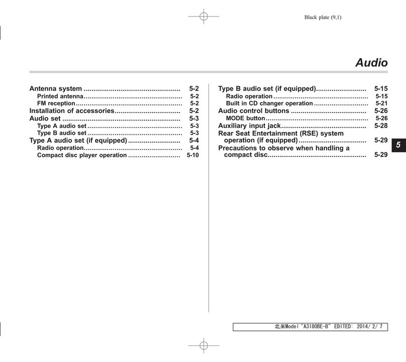 Subaru Tribeca 2014Audio/Antenna system user guide