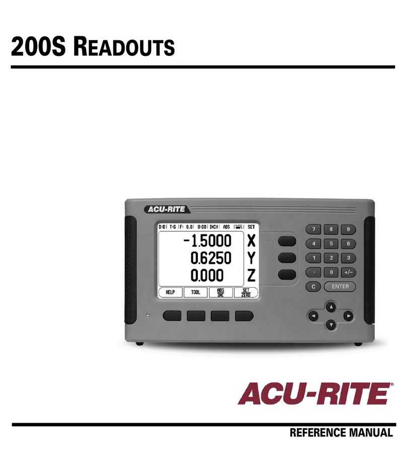 ACU-RITE 200S READOUTS User manual