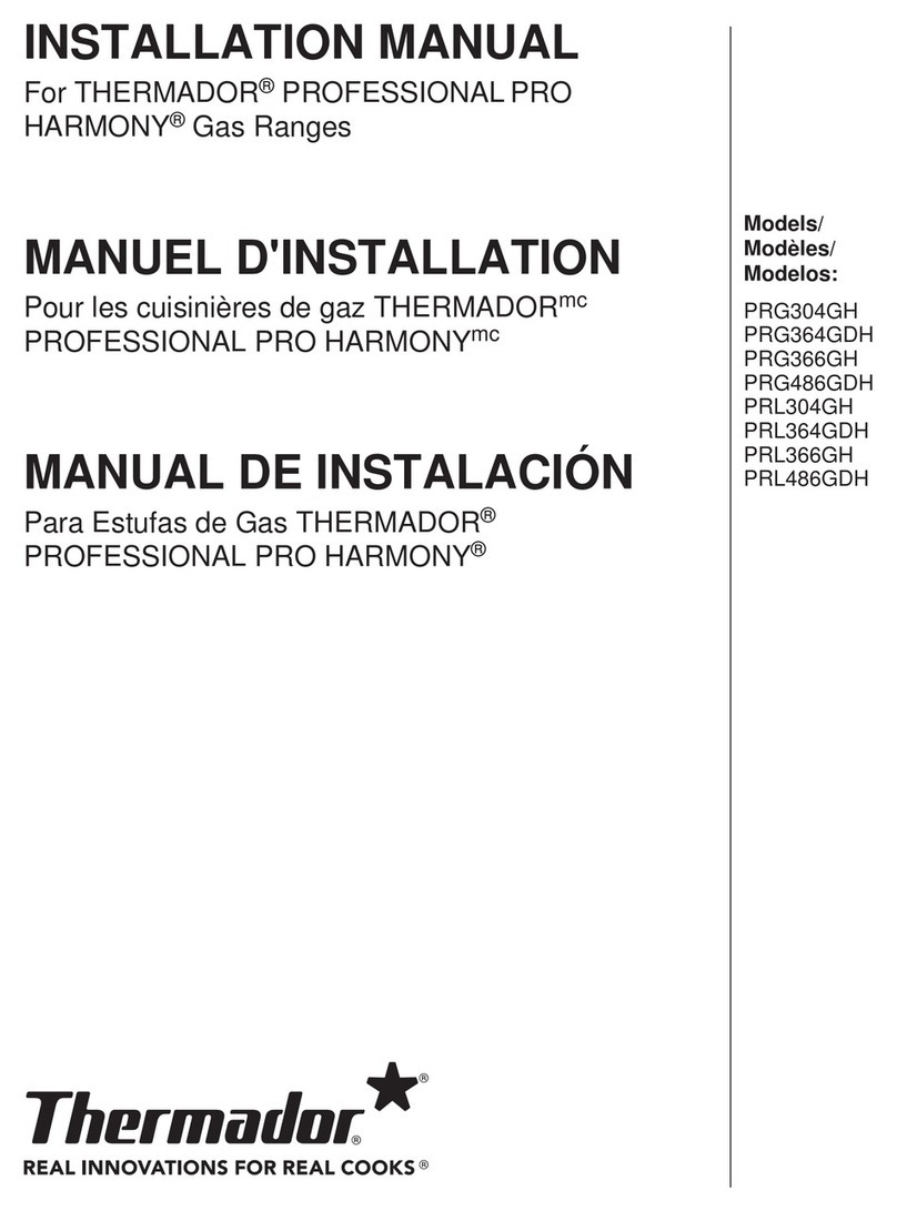 Thermador Professional Pro Harmony PRG304GH installation manual