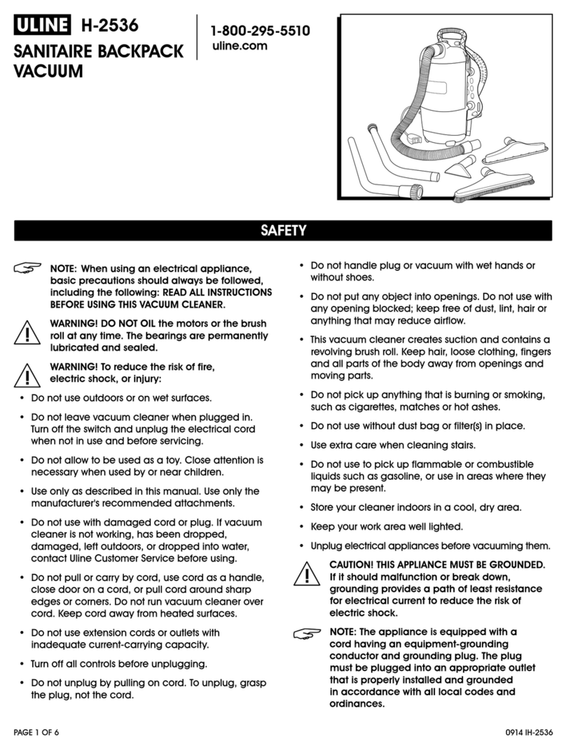 U-Line Sanitaire H-2536 User manual U-Line Sanitaire H-2536 User manual
