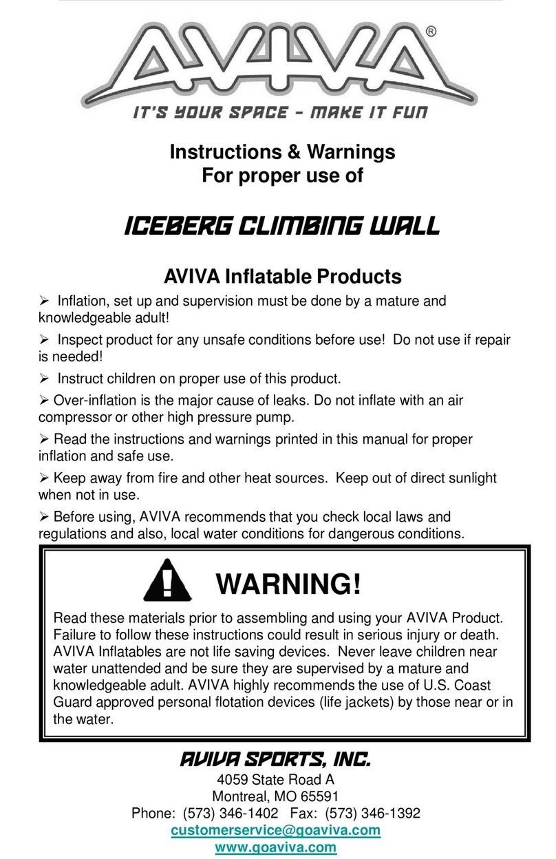AVIVA Iceberg Climbing Wall Instructions & warnings