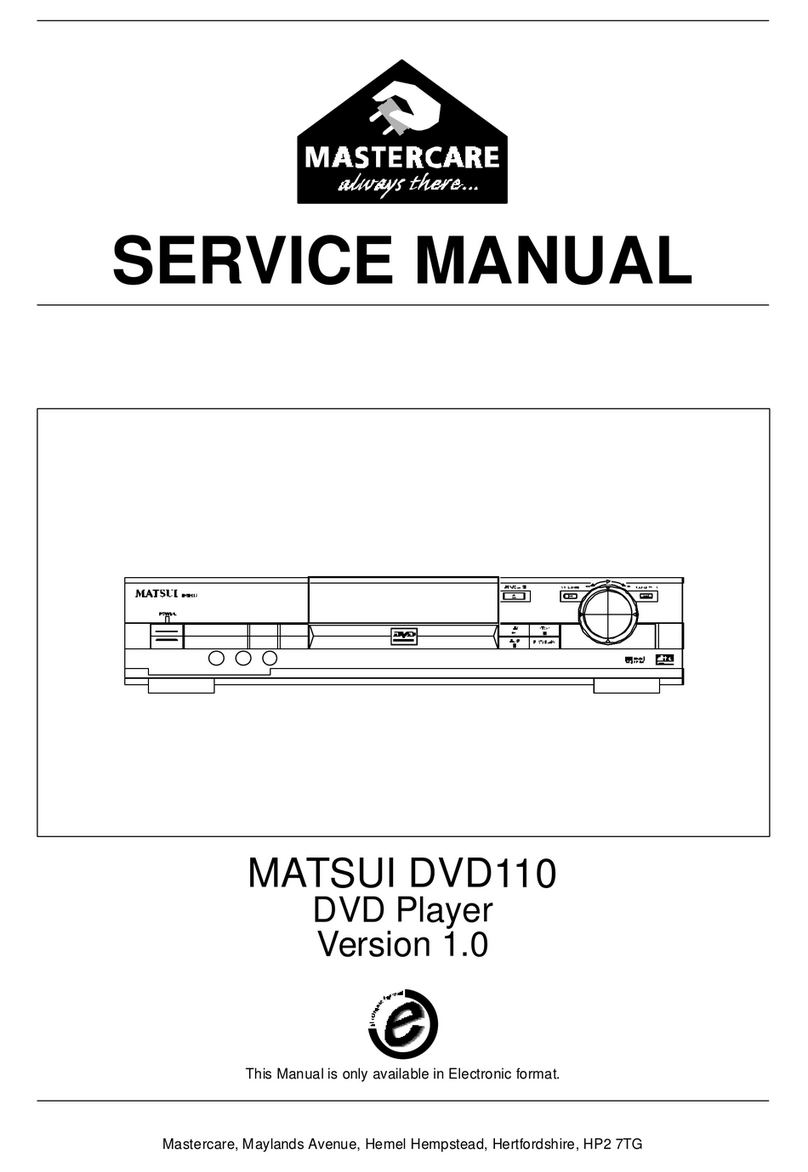 Mastercare MATSUI DVD110 Service manual