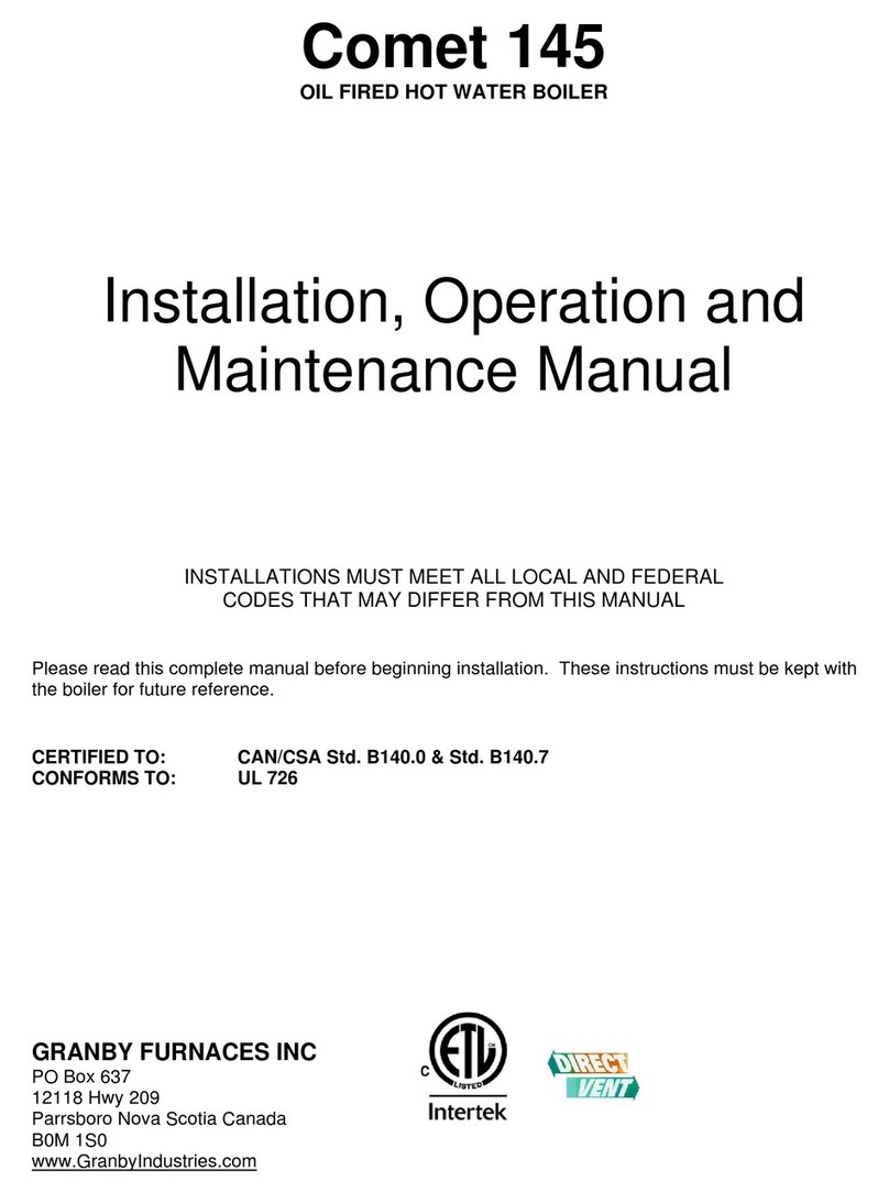 Granby Comet 145 Installation, operation and maintenance manual