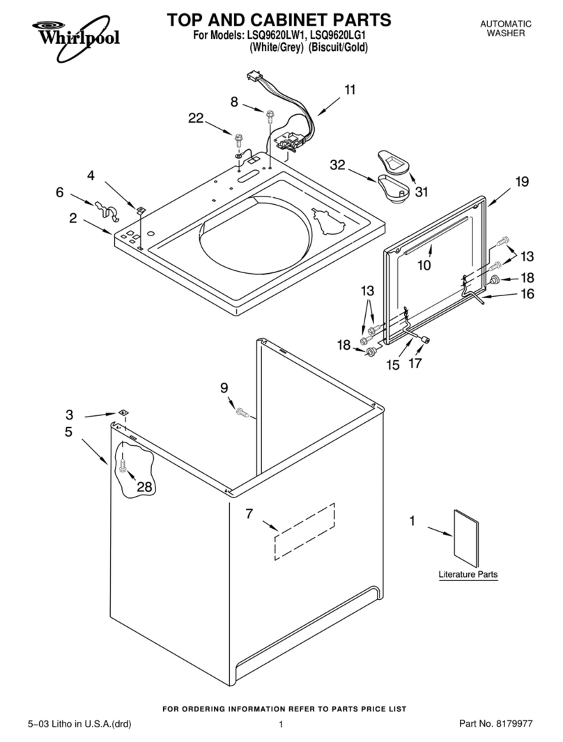 Whirlpool LSQ9620LW1 parts list