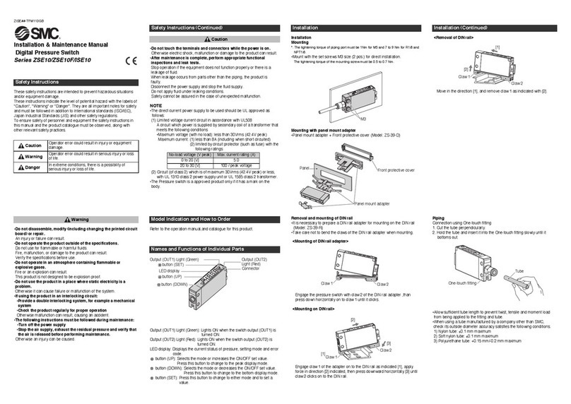 SMC Networks ZSE10 Series Instruction Manual SMC Networks ZSE10 Series Instruction Manual