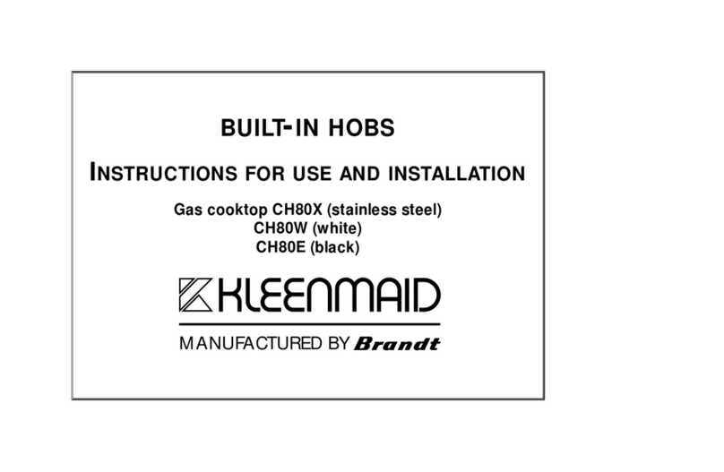 Kleenmaid CH80X Instructions for use and installation