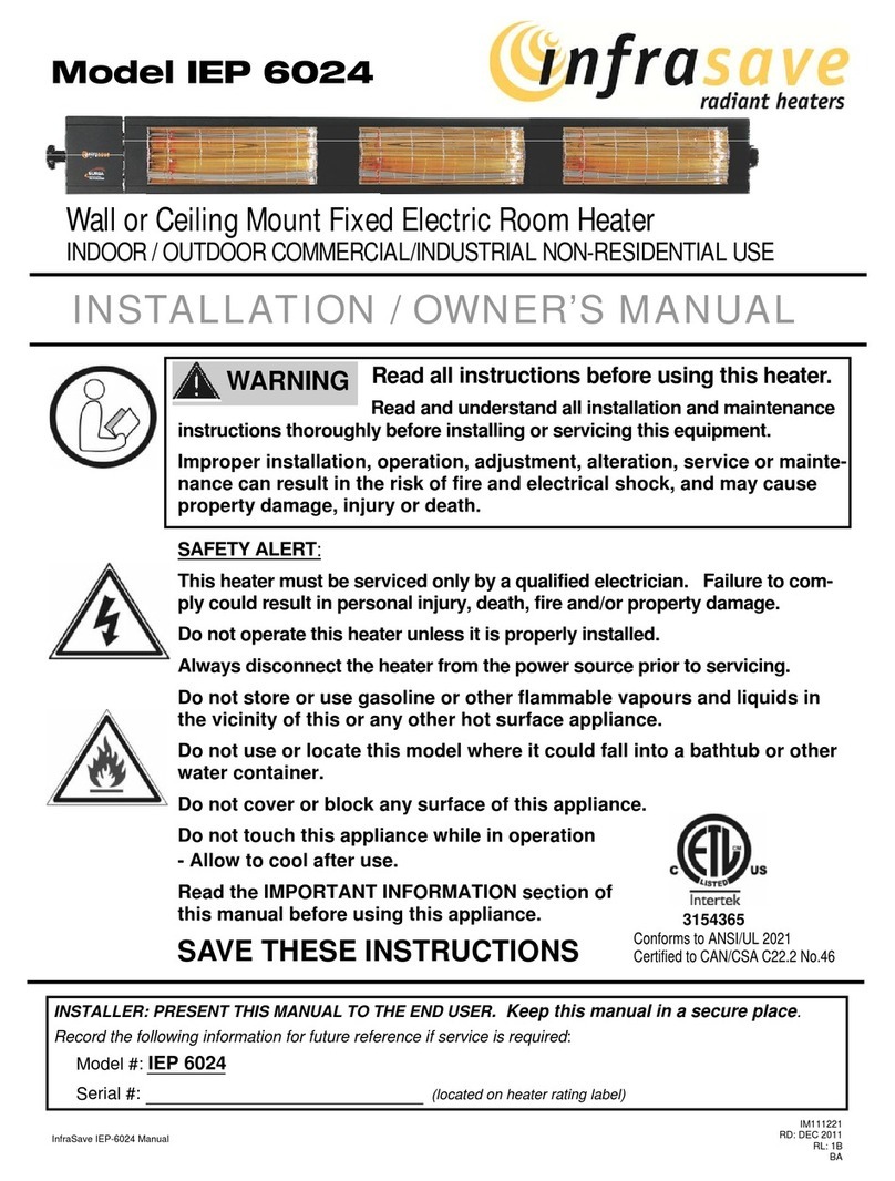 infrasave IEP 6024 Installation & owner's manual