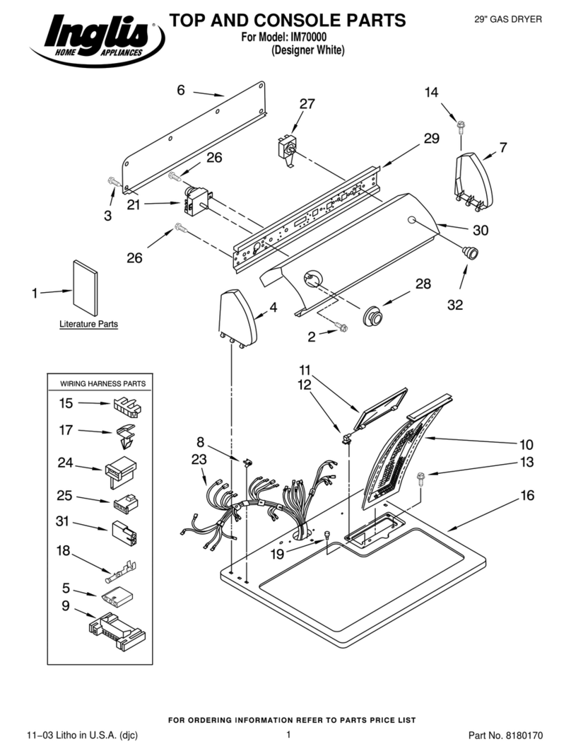 Inglis IM70000 parts list